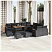Set Divano da Giardino con cuscino 14 pcs Nero Poly Rattan - Foto miniatura 2