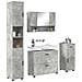 Set di mobili per il bagno con cassetto 4 pcs Grigio cemento - Foto miniatura 3