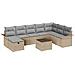 Set Divano da Giardino con cuscino 9 pcs Beige Poly Rattan - Foto miniatura 1