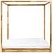 Letto A Baldacchino Legno Herliere 180 X 200 Cm Marrone Chiaro - Foto miniatura 3