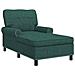 Chaise Lounge con cuscino Verde Scuro 91 x 157 x 91 cm Tessuto - Foto miniatura 1