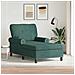 Chaise Lounge con cuscino Verde Scuro 91 x 157 x 91 cm Tessuto - Foto miniatura 2