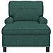 Chaise Lounge con cuscino Verde Scuro 91 x 157 x 91 cm Tessuto - Foto miniatura 4
