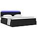 Letto con luci a strisce a LED Nero 180 x 200 cm Velluto - Foto miniatura 3