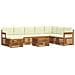 Set divani 9 pcs Naturale e Crema Legno di Acacia Massello - Foto miniatura 1