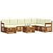 Set divani 9 pcs Naturale e Crema Legno di Acacia Massello - Foto miniatura 3