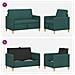 Set di Divani con Storage 2 pcs Verde Scuro Poliestere - Foto miniatura 6