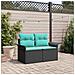 Divano da giardino con cuscino 141 x 62 x 69 cm polyrattan - Foto miniatura 2