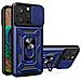 Custodia Colorata Con Supporto E Coperchio Per Fotocamera Iphone 15 Pro Hybrid Armor Camshield - Blu - Foto miniatura 1