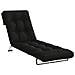 Cuscino per Lettino VIANEN 100% Poliestere Nero 200 x 50 x 8 cm - Foto miniatura 1