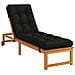 Cuscino per Lettino VIANEN 100% Poliestere Nero 200 x 50 x 8 cm - Foto miniatura 2