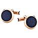 Gemelli Iconic Collection Acciaio Placcato Oro Rosso Iolite Blu 112908 - Foto miniatura 3
