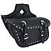 Borsa Bisacce Moto Customo Chopper Borchie Cromate Nero Saddle Bags - Foto miniatura 1