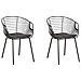 Set Di 2 Sedie In Metallo Nero Hoback - Foto miniatura 1