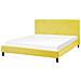 Letto Imbottito In Velluto Giallo 160 X 200 Cm Fitou - Foto miniatura 9