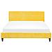 Letto Imbottito In Velluto Giallo 160 X 200 Cm Fitou - Foto miniatura 7