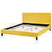 Letto Imbottito In Velluto Giallo 160 X 200 Cm Fitou - Foto miniatura 4