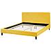 Letto Imbottito In Velluto Giallo 160 X 200 Cm Fitou - Foto miniatura 6