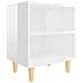 Comodini Gambe in Legno Massello 2pz Bianco Lucido 40x30x50 cm - Foto miniatura 4
