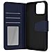 Custodia Vera Pelle Per Iphone 13 Pro Max Portacarte E Supporto Video Blu Scuro - Foto miniatura 1