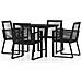 Set Mobili da Pranzo per Giardino 5 pz Nero - Foto miniatura 1