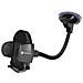 Supporto Auto Smartphone Ovale Fissaggio Ventosa Braccio Lungo 27cm Nero - Foto miniatura 1