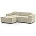 Divano Fisso Daniela, Divano Componibile A 2 Posti Large Con Penisola Sinistra, 100% Made In Italy, Sofà Moderno In Tessuto, Cm 240x170h70, Beige - Foto miniatura 2