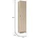 Armadio Multiuso Clearwater, Mobile Ausiliario A 1 Anta, Guardaroba Portascarpe Con Ripiani, Scarpiera Verticale, 37x37h180 Cm, Rovere - Foto miniatura 3