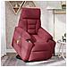 Poltrona Alzapersona Massaggiante Elettrica Rosso Vino Tessuto - Foto miniatura 2