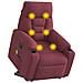 Poltrona Alzapersona Massaggiante Elettrica Rosso Vino Tessuto - Foto miniatura 3