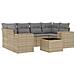 Set Divani da Giardino 7 pz con Cuscini Beige in Polyrattan - Foto miniatura 1