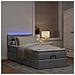 Pouf Letto con Materasso e LED Grigio Chiaro 90x200 cm Tessuto - Foto miniatura 3
