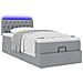 Pouf Letto con Materasso e LED Grigio Chiaro 90x200 cm Tessuto - Foto miniatura 6