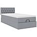 Pouf Letto con Materasso e LED Grigio Chiaro 90x200 cm Tessuto - Foto miniatura 7