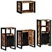 Set di mobili per il bagno 4 pcs Legno massello riciclato - Foto miniatura 9
