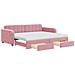 Divano Letto Estraibile con Cassetti Rosa 90x200 cm Velluto - Foto miniatura 1