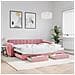 Divano Letto Estraibile con Cassetti Rosa 90x200 cm Velluto - Foto miniatura 2
