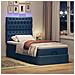 Struttura Letto Pouf con Materasso Blu 80x200 cm in Tessuto - Foto miniatura 3