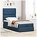 Struttura Letto Pouf con Materasso Blu 80x200 cm in Tessuto - Foto miniatura 4