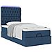 Struttura Letto Pouf con Materasso Blu 80x200 cm in Tessuto - Foto miniatura 6