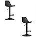 Sgabello girevole HOGA - Nero con base nera x 2 - Foto miniatura 1