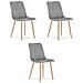JEWA Sedia in velluto - Elegante grigio chiaro per soggiorno, cucina x 3 - Foto miniatura 1