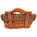 Vassoio In Vimini E Legno 38x22x9/12,5h Cm - Foto miniatura 3