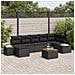 Set Divano da Giardino con cuscino 8 pcs Nero Polyrattan - Foto miniatura 2