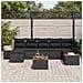 Set Divano da Giardino con cuscino 8 pcs Nero Polyrattan - Foto miniatura 3