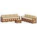Set divani 9 pcs Naturale e Beige Legno di Acacia Massello - Foto miniatura 3