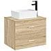 Lavabo da bagno Nero Opaco 40,5 x 30,5 x 13 cm Metallo - Foto miniatura 2