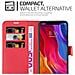 Custodia Compatibile Con Xiaomi Mi 8 In Rosso Carminio - Coperchio Protettiva Con Chiusura Magnetica, Funzione Stand E Tasca Per Le Carte - Foto miniatura 2