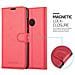 Custodia Compatibile Con Xiaomi Mi 8 In Rosso Carminio - Coperchio Protettiva Con Chiusura Magnetica, Funzione Stand E Tasca Per Le Carte - Foto miniatura 3