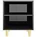 Comodino con Gambe in Legno Massello Nero Lucido 40x30x50 cm - Foto miniatura 4